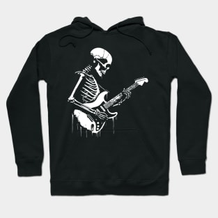 skeleton plays rock music Hoodie